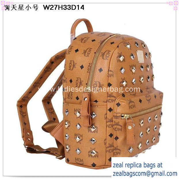 High Quality Replica MCM Stark Studded Small Backpack MC2089S Wheat - Click Image to Close